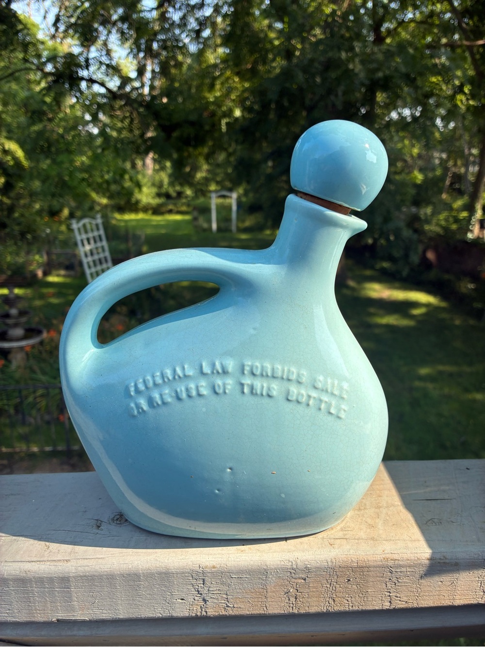 Vintage Mohawk Decanter Embossed With Federal Warning